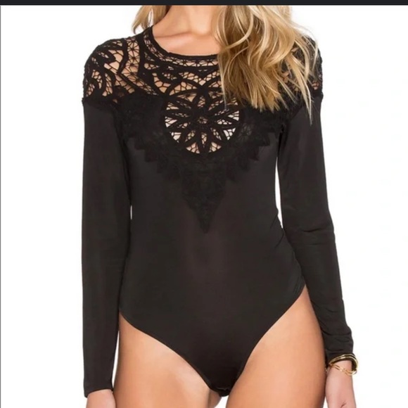 For Love & Lemons Penelope Lace Crochet Bodysuit - Picture 2 of 9